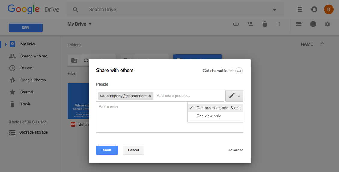 Share Google Drive Folder
