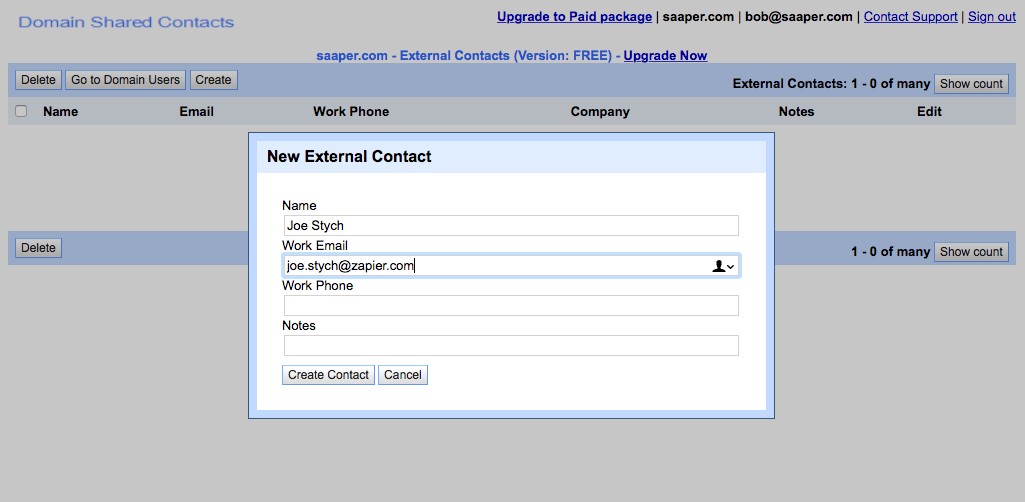 Edit G Suite Domain Contacts