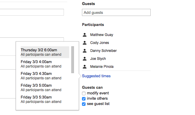 See when people are free in Google Calendar